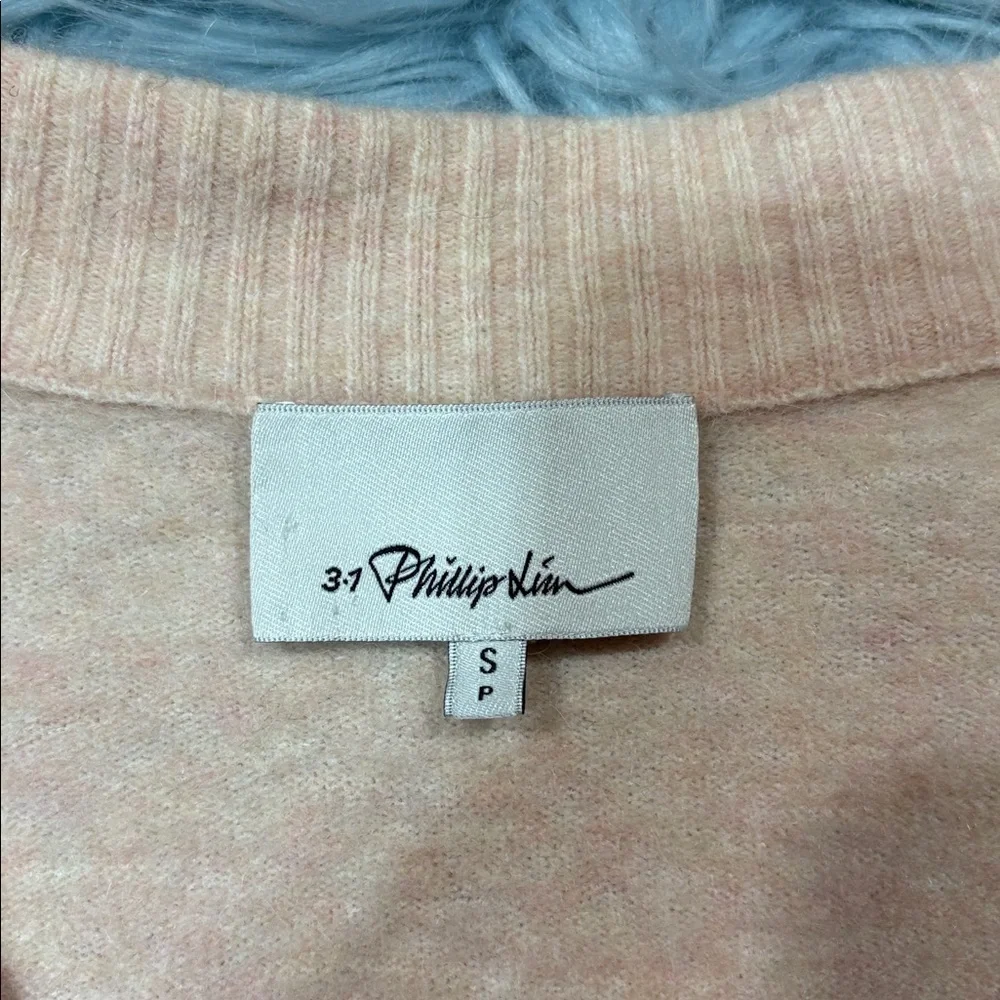 3.1 Phillip Lim Pale Pink V-neck Cropped Sweater
